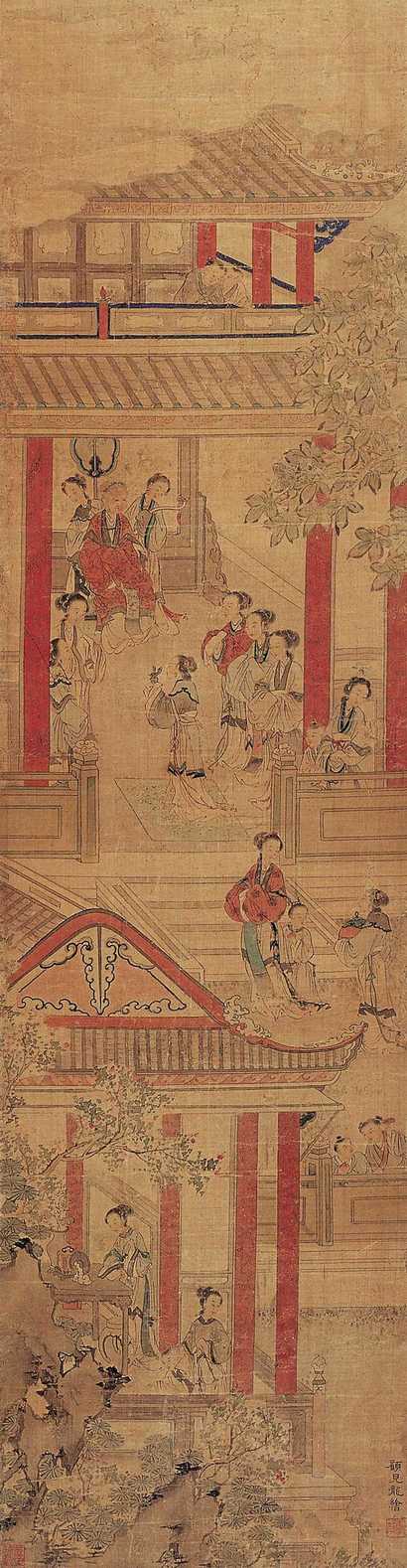 顾见龙 群仙祝寿 立轴